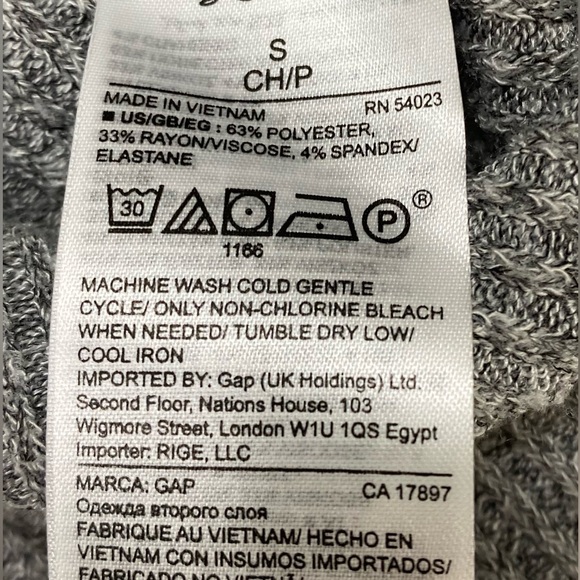 GAP Grey Ribbed Knit Below Knee Length Pull On Skirt Size S #1445 - Picture 6 of 10